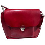 Dooney & Bourke Made in Italy Red Leather Messenger Crossbody Bag Vintage Photo 0