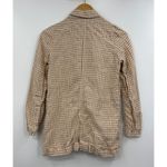 Madewell  Gingham Linen Blend Blazer Jacket Tan White XXS Photo 4