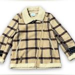 J.O.A. Plaid Faux Fur Shearling Moto Jacket Photo 1