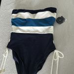 Robin Piccone  Emma Colorblock Side Lace-Up One-Piece Swimsuit, BNWT, Sz10, $188 Photo 4