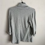 Theory Gray Shawl Collar 3/4 Ruched Sleeve Open Front Cardigan Womens M Classic Photo 5