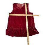 J CREW‎ Peplum Velvet Tank Sleeveless Wine Burgundy Drop Waist Velour Size 2 Red Photo 3