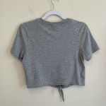 Topshop Crop Top T-shirt Grey Knot Front Knit Short Sleeve ~ Women’s Size 2 Photo 1
