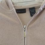 FINAL MARKDOWN Ladies zip front short sleeved terry hoodie small Tan Photo 3