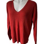 Abound NWT Nordstrom  Pullover Sweater V-Neck , Red Persimmon Photo 2