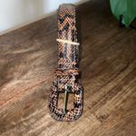WCM NY Snakeskin Print Belt Genuine Leather Made in USA Women's Size Small Brown Photo 5