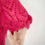 Badgley Mischka Red Eyelet Midi Dress Sz 6 Photo 5