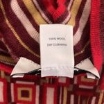 Loft Ann Taylor Red Geometric Pattern 3/4 length Sweater 100% Wool XS Womens Photo 5