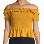 BCBGeneration Off the Shoulder Smocked Ruffle Top Photo 1