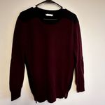 Vince  Maroon‎ Colorblock Wool Cashmere Zip Sweater small Photo 1