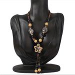Bohemian Ethnic Style Beads Ceramic Necklace‎ Adjustable Length Chinese Style Brown Photo 2