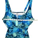 Aqua Eve Tankini Top Women L Blue Tropical Leaves Ruched Tummy Control Beach Size L Photo 6