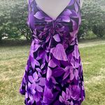Roaman’s Roaman's Purple Floral One Piece Plus Size Swimsuit Photo 0