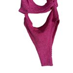 Bond Eye Rico Pink One Shoulder Cut Out One Piece Crinkle Swimsuit One Size Photo 4