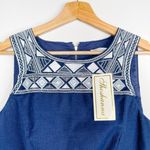 Shoshanna Avril Embroidered Geometric Sleeveless Crop Top Blue Size 6 Photo 32