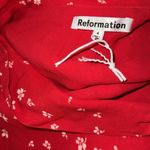 Reformation NWOT Talleen Red Floral Print Ruffle maxi cap sleeves Dress sz 4 Photo 7