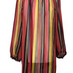 Jones New York  Sport Size XL Women Sheer Multicolor Striped Blouse Photo 3