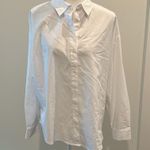 EXPRESS  Boyfriend White Poplin Top Sz M Photo 1