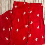 Sky And Sparrow Floral Red Maxi Skirt Photo 0