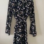Princess Polly  Marty Long Sleeve Mini Dress Black Floral Photo 7