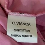 O.Vianca Pink Multicolor Floral Sweetheart Puff Sleeve Ruffle Romper Jumpsuit S Photo 4