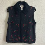 BECHAMEL Womens Ugly Christmas Vest Sweater Full Zip Size L Festive Ho Ho Ho Black Size L Photo 2