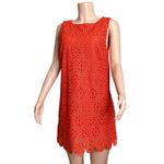 Hill House  Charlie Shift Mini Dress, Poppy Red Scallop Lace, Medium Photo 6