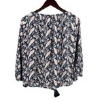 Ralph Lauren Denim & Supply Blouse Navy Long Sleeve Tassel Paisley Bohemian XS Blue Photo 2