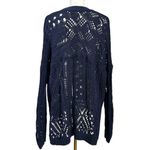 Anthropologie  Pilcro Oversized Open Stitch Knit Cardigan Sweater Navy Large Photo 7