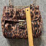 Chico's Animal Print Crossbody Bag Chain Strap Purse Faux Leather Fringe Photo 5