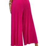 SheIn Lune Solid Hot Pink Lettuce Trim Wide Leg Cover Up Pants ~ Women's XS P Photo 2