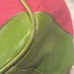 Liz Claiborne vintage Leather& Polyester Striped Purse Pink Green Beige Photo 10