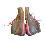 Twisted X Breast Cancer Awareness Brown Leather Driving Moccasins Shoes Size 8 Photo 6