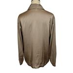 DONNI Silky Bowling Shirt Button Down Blouse in Mushroom Tan Size XS Photo 10