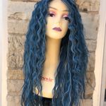 Blue Long Curly Soft Swisslace Lacefront wig Photo 8