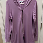 PAJAMAGRAM Lavender zip up hooded night shirt size Large Purple Photo 0
