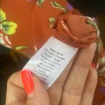 Daniel Rainn  Warm Coral Burnt Orange fall Sleeveless Floral Blouse keyhole nwt Photo 3