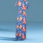 Rokoko Wrap Floral Maxi Dress SMALL Blue Split front Short Sleeve NEW Photo 10