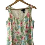 Ann Taylor Ivory Floral 100% Silk Sleeveless Sheath Dress Women's 10 Petite 10P Photo 1