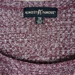 Almost Famous  Sweater Womens 3X Purple Knot Front Scoop Neck Relaxed Casual Boho Photo 4