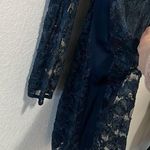 Diane Von Furstenberg  Zarita Navy Silk Lace Floral Dress, Size 12 Photo 5