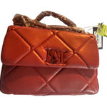 Badgley Mischka Small Quilted Studded Bag Red Chain Strap Handbag Purse Photo 0