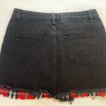 superdown Mini Skirt Black Denim Red Plaid Distressed Womens Sz Sm NWOT Photo 4