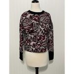 Joie  Caleigh Floral Paisley Printed Sweatshirt‎ Thumbhole Burgundy Red Medium Photo 11