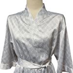 Cabernet by Sleep Sense Satin Wrap Robe Silver Gray White Medium Photo 1
