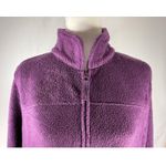 LL Bean Womens Purple Fleece Full Zip Long Robe Lounger Size L Cozy Minimalist Size L Photo 5