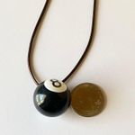 Handmade big 8 ball y2k grunge funky unisex simple brown necklace🎲8️⃣🖤 Photo 8