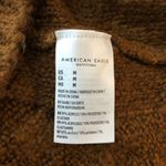 American Eagle Womens Cropped Brown Hooded Cable Knit Sweater Size M Photo 3