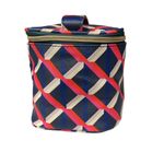 Trina Turk  Geometric Pattern Cosmetic Bag Navy Red White Zip‎ Organizer Travel Photo 4