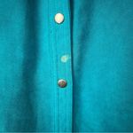 JM Collection Teal Blue Faux Suede Long Sleeve Button Down L Photo 6